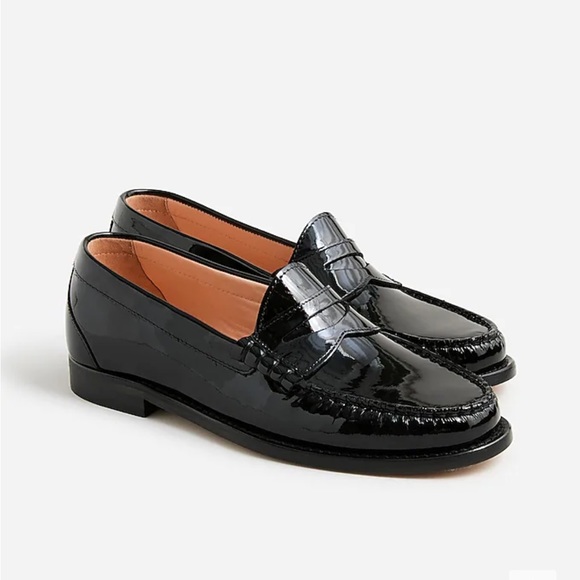 Crew Shoes Jcrew Winona Penny Loafers In Patent Leather Sz